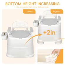 Portable Commode Chair With Removable Armrest, Bucket & Paper Holder, 220lbs Capacity, Non-Slip Feet, Double Seal Odor Control Toilet For Elderly Disabled Pregnancy Indoor Use - View 8