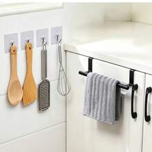 Long Kitchen Towel Bar, Stainless Steel Towel Rack For Cabinet Door, Bathroom & Kitchen - Black - View 6