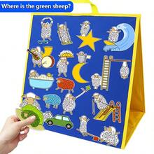 hoojojo 22Pcs Where Is The Green Sheep Felt Story Set, Animal Color Story Board Flannel Board Props, Interactive Role Play Game, Color Recognition Cognitive Learning Supplies Stationery Back To School Activity - Multicolor - View 2