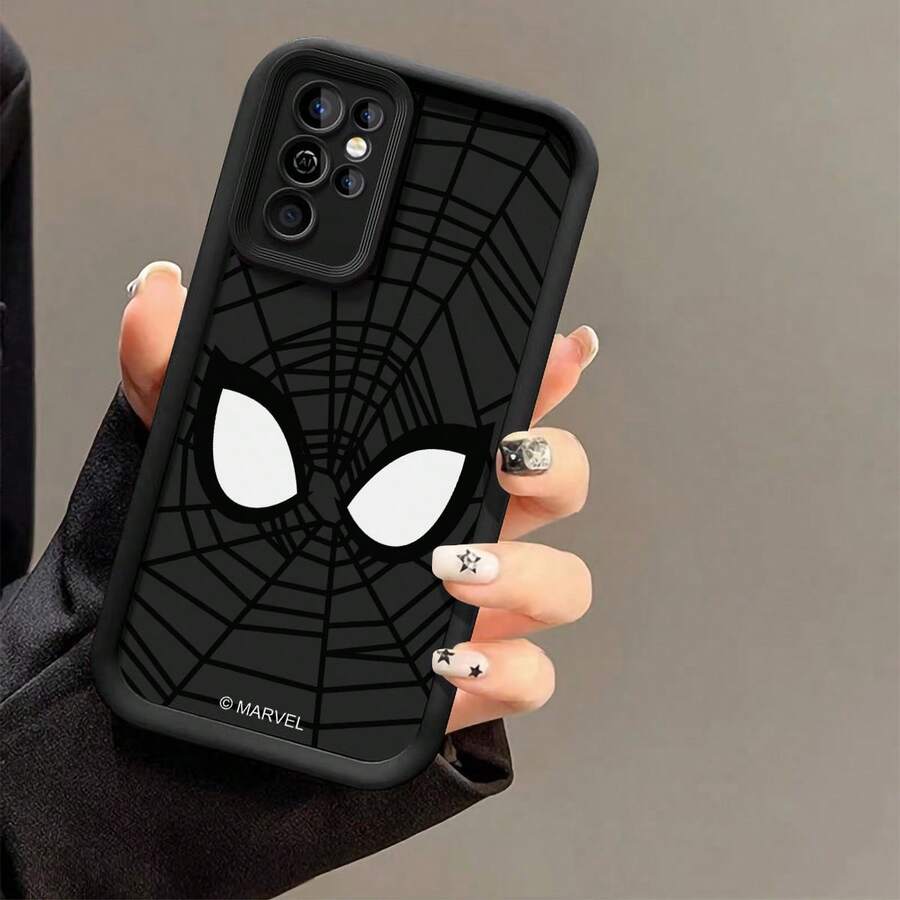 Miniso 1pcs Marvel Spider-Man Minimalist Web & Eyes Monochrome Mask Design Phone Case Suitable For Samsung Galaxy S26 Ultra/S26 Plus/S26/S25 Ultra/S25 Plus/S25/Galaxy S24 Ultra/S24 Plus/S24/S24 FE/S23 Ultra/S23 FE/S22Ultra/S22 Plus/S22/S21 Ultra/S21 Plus/S21/S21 FE/A13/A14/A15/A16/A17/A33/A34/A35/A36/A52/A53/A54/Galaxy Note20Ultra/Galaxy Note20 Galaxy S25 Case Galaxy S25 Case Galaxy S25 Ultra Case Plus Stocking Stuffers The Girlfriend - 黑色 - 查看 1