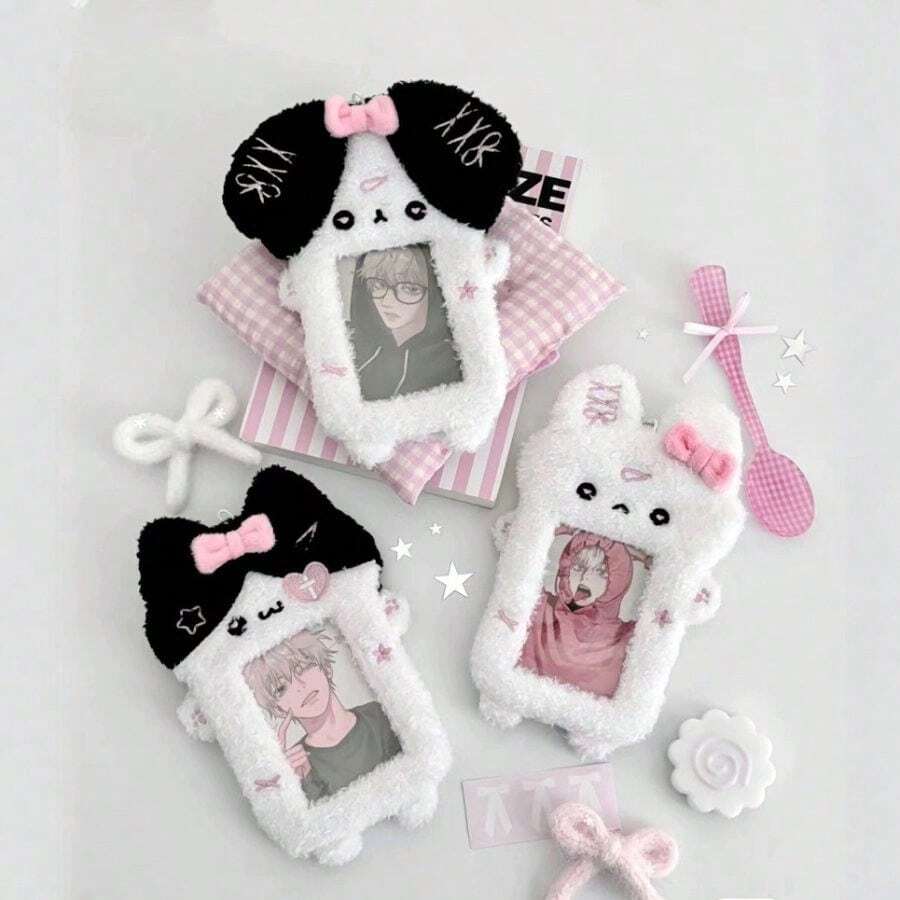 Animal Plush Card Holder Display Meal Card Photo Campus Card Holder Idol Card Rabbit Card Bag Animal Card Bag - Ví đựng thẻ nhồi bông hình chú chó bánh mì - Xem 1
