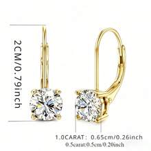 ConiiW Unisex 925er Sterlingsilber Ohrstecker mit 1 Karat rundem Moissanit in einer einfachen Vier-Krallen-Fassung - perfekt für den täglichen Gebrauch, Dates und Partys - Gold - Übersicht 9