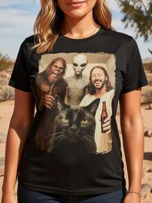 Women T-Shirts - Black - View 2