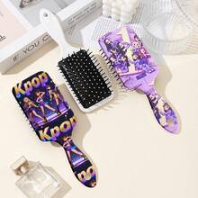 Peine decorativo con cojín de aire con elementos únicos de estrellas e ídolos, práctico y hermoso, perfecto para coleccionar, regalar y usar a diario para el cuidado del cabello. Entrega aleatoria. - Multicolor - Ver 2