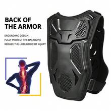 Motorcycle Armor Vest Riding Motorcycle Kneepads Elbowpads Racing Protection Outdoor Sports Protection Off-Road Motorcycle Riding Armor Cycling Accessories Riding Essentials For Women Men Rider Gift - Black - View 3