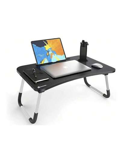 Mesa Plegable de Madera para Laptop, Soporte Portátil para Laptop, Mesa de Cama para Laptop, Resiste y Multifuncional. Ideal Espacio para Desayuno y Trabajo. Bluelander