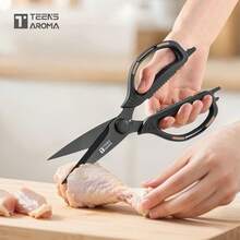 Professional Heavy Duty Multi-Purpose Scissors, Sharp Blades, Non-Slip Handles, Food Preparation Scissors For Cutting Food, Meat, Household, Kitchen, Office, Sewing, Gardening, Women, Black, Dishwasher - Powerful Multi-functional Scissors - View 4
