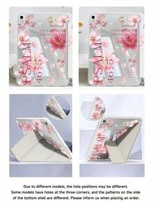 Pattern Of Lilies And Slogans Tablet Compatible With 11-Inch M3 2025 / M2 2024, 5th Generation 2022 , (A16) 11 Inch 11th Generation 2025,Compatible With Tab,Paperwhite 12th Gen 2024, Back ,Fashion Pattern Protective,Automatic Sleep And Wake-Up Function, Airbag, Suitable Gifts And Office Use - Tùy chọn màu sắc - Xem 7
