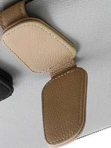Clip para gafas de coche multifunción, caja de almacenamiento para visera interior de cuero, clip para gafas de coche y portador de tarjetas de moda - A - Ver 6
