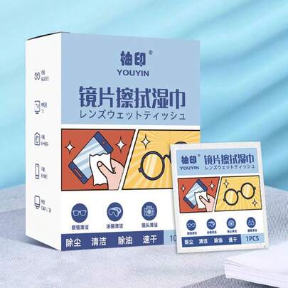 100pcs Lens Cleaning Wet Wipes
