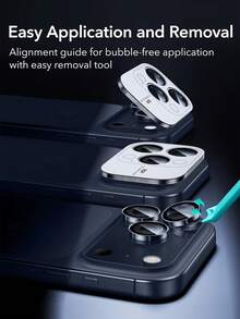 Bộ 3 miếng dán bảo vệ ống kính camera cho iPhone 17 Pro Max/17Pro/16 Pro Max/16 Pro/15 Pro Max/15 Pro/14 Pro Max/14 Pro/13/12/11, miếng dán bảo vệ ống kính riêng biệt siêu bền HD, kính cường lực siêu mỏng, khôi phục chất lượng chụp ảnh ban đầu, các đường cắt chính xác, dễ dàng lắp đặt, phong cách tối giản thời trang, nâng cao vẻ ngoài tổng thể, phụ kiện điện thoại, phù hợp với ốp lưng điện thoại, món quà tuyệt vời cho gia đình và bạn bè. - Màu xanh hải quân - Xem 7