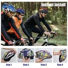 SANDIAN, funda para casco de ciclismo y ciclismo, ajuste elástico para la mayoría, transpirable, botón de bloqueo con cordón extra, duradera, cubierta de equipo para bicicleta deportiva, bicicleta de - BANG BANG - Ver 8