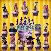 Bộ 1/24 trang trí tiệc sinh nhật chủ đề Halloween bán chạy mới, bao gồm các miếng chèn lớn & nhỏ và miếng chèn viền, quà năm mới, quà sinh nhật - Nhiều màu - Xem 3