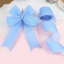 1/2 Roll Blue Floral Butterfly Decorative Ribbon Set, Polyester Fiber Craft Ribbon Suitable For Wedding, Bouquet Wrapping, Gift Packaging, Holiday Decoration, Clothing Sewing Decoration, Making Bows And More - Multicolor - View 11