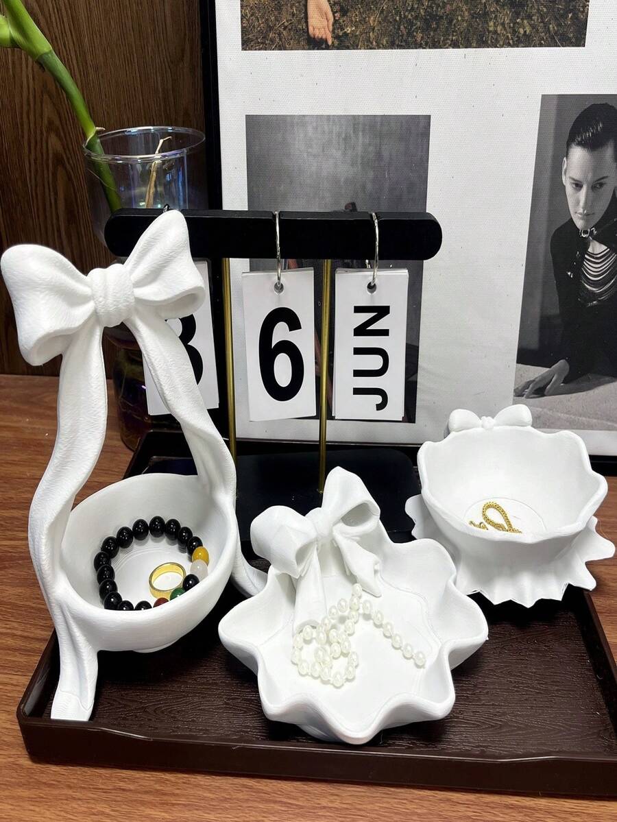 3D打印弧形塑料多功能首饰托盘和桌面收纳盒 - 彩色 - 查看 1
