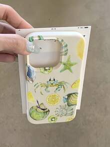 1个椰子、螃蟹、龙虾、柠檬图案皮革纹理防震手机壳，TPU材质，适合作为节日礼物，兼容苹果iPhone Xs/Xs Max/Xr/11/12/13/14/15/16 Pro/Pro Max/14/15/16 Plus/17，男女通用 - 彩色 - 查看 4