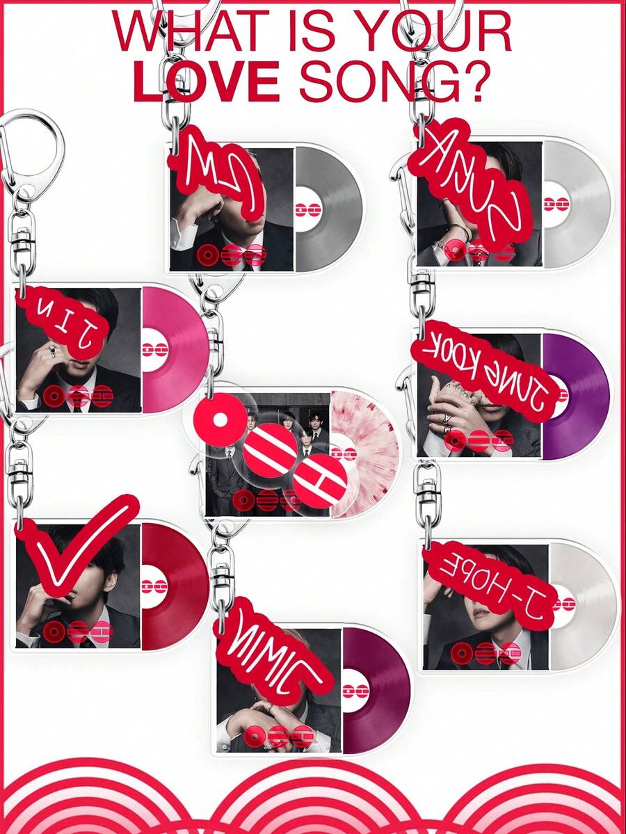 Your Love Song Commemorative Keychain, Acrylic Record Pendant, ARMY Fan Merchandise And Birthday Gift, 0320 Keychain, Swimming Keychain, CD Keychain, Album Keychain, Solid Color Keychain, Exquisite Keychain, Bag Pendant, Double-Sided Acrylic Keychain, Bag Charm, Water Bottle Charm, Party Decorations, Birthday Gift - Multicolor - View 1