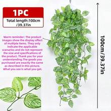 1株人造吊兰，户外人造植物，逼真吊兰，仿真常春藤吊兰，抗紫外线塑料植物，情人节礼物，季节性家居装饰 - 綠色 - 查看 14