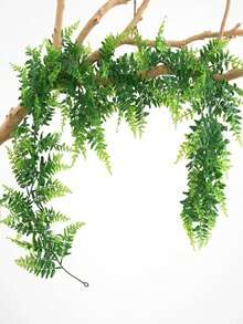 175cm/68.9in Artificial Hanging Plant Vine, Fake Fern Leaves, Plastic Tropical Greenery For Home, Garden, Wedding, Balcony Decor, Realistic Touch - Green - View 3