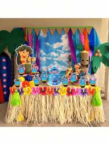 25pcs Rainbow Stitch Cake Toppers, Blue Color, Cake Decorations For DIY, Home Birthday Party - Multicolor - View 3