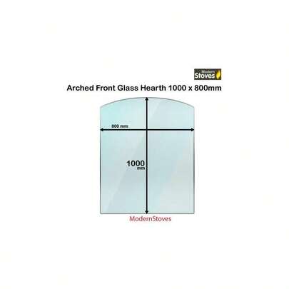 Gl Hearth Arch Shape - 12mm Toughened Clear Gl 1000 X 800