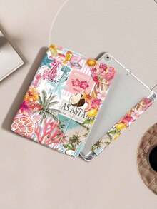 Cute Tropical Vacation Style Flip Pad Coconut, Coconut Tree, Hibiscus Flower, Hibiscus Flower Protective Compatible With 8 (M4) 2026 (11-Inch), 8 (M4) 2026 (13-Inch), (A16) 11th Gen 11-Inch (2025), 11 (2025), 10th Gen 10. 9-Inch (2022), With Pencil Slot, Tri-Fold Stand, Auto Wake/Sleep, Back To School Birthday - 顏色選項 - 查看 6