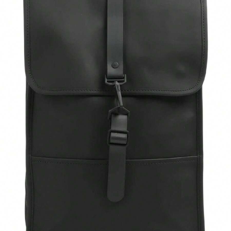 Zaino Rains Nero Unisex: Design minimalista, resistente all'acqua ed elegante. Ideale per uomini e donne in città, al lavoro o a scuola. Spazioso, con chiusura sicura e cinghie regolabili per il massimo comfort. Combina moda e funzionalità con lo stile urbano! - nero - Visualizzare 1