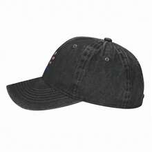 Unisex Cat Saranghae (I Love You) Washed Baseball Cap Classic Curved-Brimmed Truck Hat Adjustable Sun Hat Idea Gift - 黑色 - 查看 5