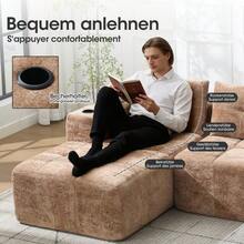 258 Cm Wide, Fully Folded L-Shaped Sofa With Three Cushions – A Classic, Minimalist And Comfortable Sofa, Perfect For Small Living Rooms And Apartments. - 棕色 - 查看 4