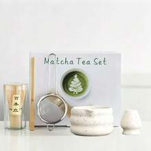 7pcs/5pcs/1pc Matcha Green Tea Whisk Set, Includes Matcha Bowl (With Pouring Spout), Matcha Whisk, Whisk Holder, Strainer, Elegant Matcha Set, Gift Box Packaging, Suitable For Gifting And Personal Use - Multicolor - View 2
