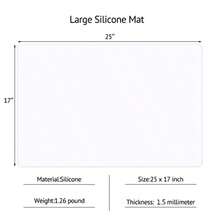 TL  Silicone Mats For Kitchen Counter Thicker 0.06" 25 X 17 Inches Multipurpose Table Mat Silicone Pad Desk Work Mat Nonstick Nonskid Heat-Resistant Pad Placemat Semitransparent - 半透明 - 查看 2