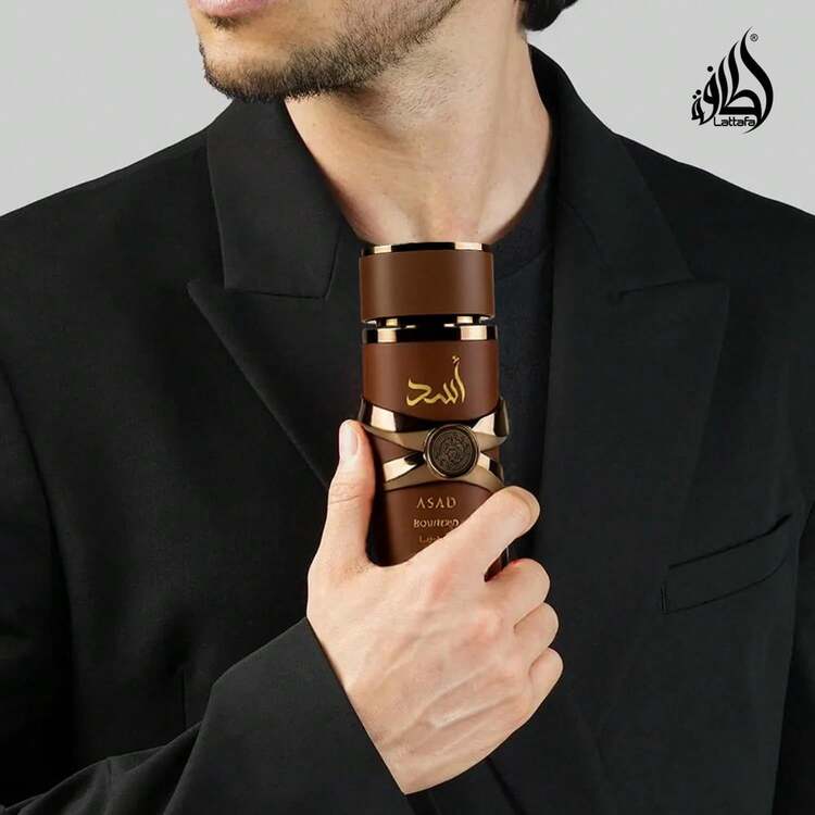 Lattafa Asad Bourbon Eau de Parfum Spray for Unisex, 3.4 Ounce - Notas frescas, especiadas, afrutadas, de vainilla y amaderadas de ámbar. - Añade 6