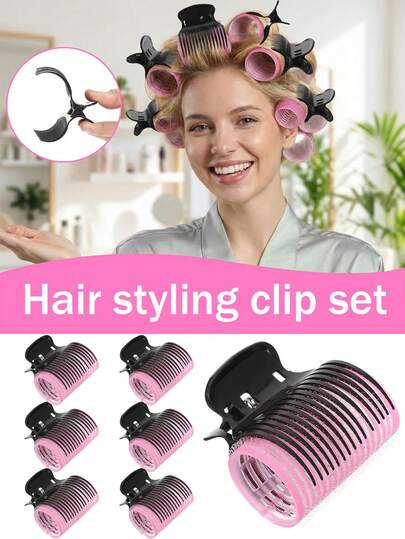 Bộ 12 món dụng cụ uốn tóc tự dính, bao gồm 6 ống cuốn tóc tự dính và 6 kẹp uốn tóc bằng nhiệt, màu đen. Dụng cụ uốn tóc phù hợp với mọi độ dài tóc, tóc dài, tóc trung bình và tóc ngắn, cũng như tóc mái, dễ dàng tạo kiểu tóc xoăn và gợn sóng, phù hợp cho phụ nữ.