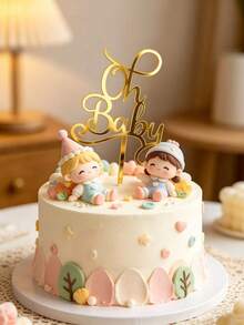 3件套金色“Oh Baby”亚克力蛋糕装饰插牌 - 时尚装饰品，适用于婴儿派对、生日和婚礼 - 耐用可重复使用，易于组装，非常适合蛋糕装饰，提升甜点桌格调，满足烘焙需求 - 風格A - 查看 8