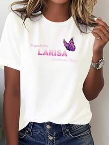 Camiseta cómoda de color sólido de la mujer de diseño de edición limitada - Blanco - Ver 2