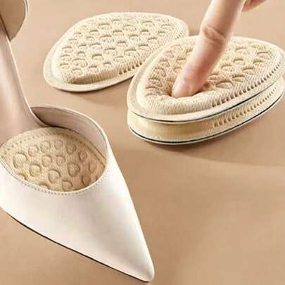 1 Pair Heart-Shaped Insoles, Unisex, 2 Color Options, Soft & Comfortable, Anti-Slip & Shock-Absorbing