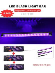 aiinnew 1組 2-6件/組 1英尺/30公分 LED黑光燈條 USB供電 UV螢光派對燈 紫外線黑光燈具，適用於螢光掛毯、海報、身體彩繪、萬聖節發光派對 - 紫光 - 查看 12