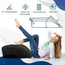 Beinkissen, Aufblasbare Keilkissen Zur Beinhebung Und Beinstützkissen Verfügen Über Ein Ergonomisches 45°-Neigungsdesign Für Optimale Beinunterstützung. Sie Eignen Sich Als Hüftkissen, Rückenkissen, Fußstützen Etc. Und Sind Für Rücken, Beine Und Füße Geeignet. Ideal Für Zuhause, Büro Und Auto. - Schwarz - Übersicht 2