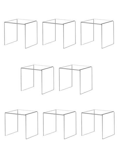 2pcs/8pcs Acrylic Display Stand, Thick Acrylic Display Cabinet, Suitable For Collectibles, Jewelry, Cupcakes, Food, Figurines, Perfume (Transparent)