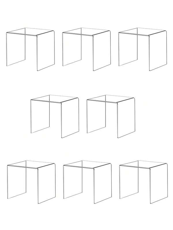 2pcs/8pcs Acrylic Display Stand, Thick Acrylic Display Cabinet, Suitable For Collectibles, Jewelry, Cupcakes, Food, Figurines, Perfume (Transparent)