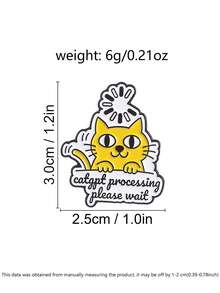 CatGPT Processing Please Wait' Enamel Cat Brooch, Funny Meme Badge - Multicolor - View 3