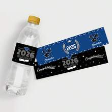 1 Set Of 20 Graduation Season Stickers, 2026 Graduate Water Bottle Labels, Graduation Cap, Laurel Wreath, Congratulatory Messages And School Colors Design, Suitable For Graduation Ceremony, Party And Graduation Week Decoration - Self-adhesive - View 5