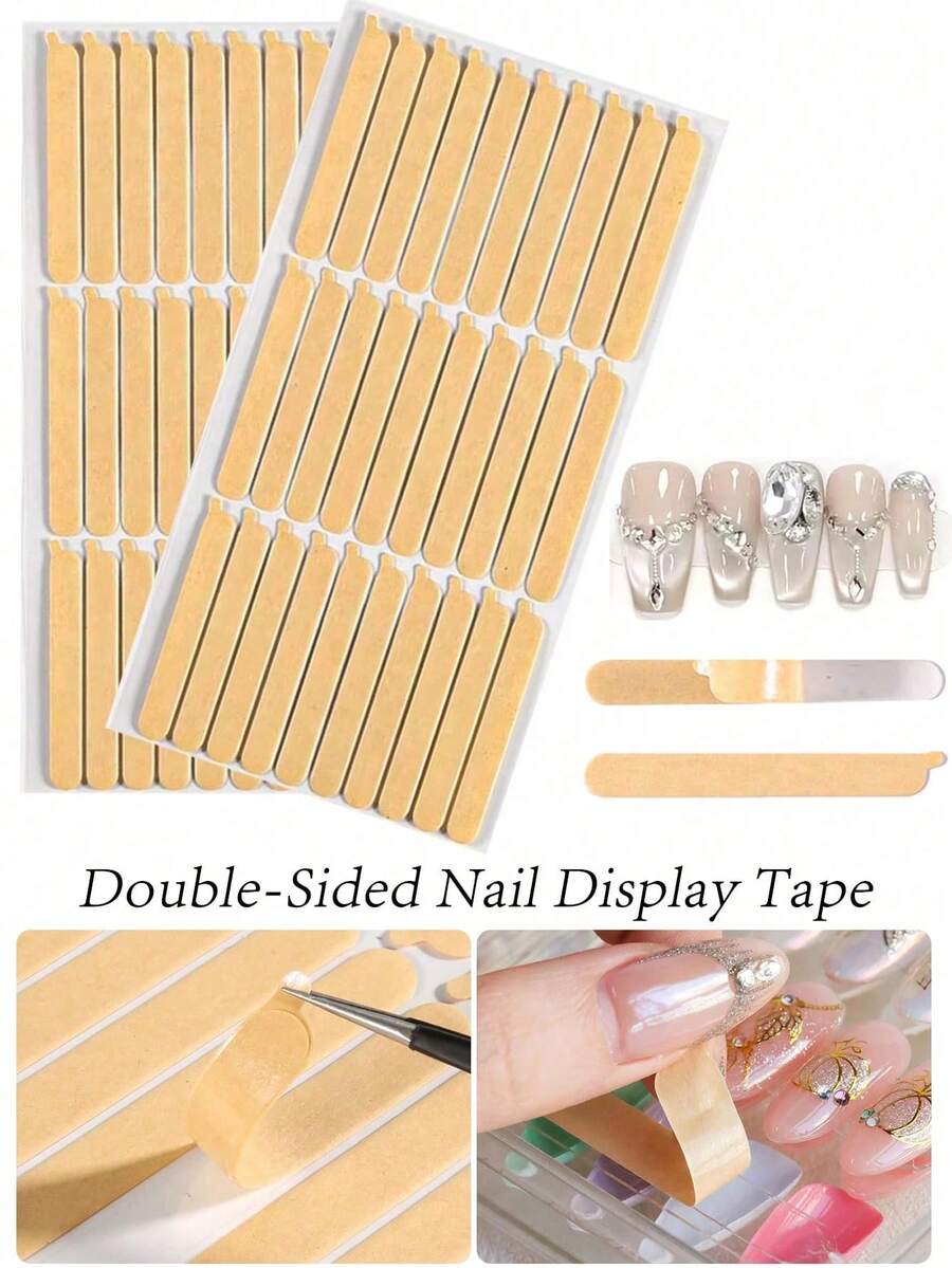 150/60 Pieces Of Nail Design Display Self-Adhesive Tape, Nail Plate And Transparent Double-Sided Adhesive Tape Of Salon - Perfect Tools And Accessories For DIY Nail Design, Nail Rack, Nail Polish Storage And Sorting Device, Nail Polish Display, Nail Display Card, Nail Brush Holder, Nail Sample Book, Nail Box, Nail Technology Desk, Nail Enhancement Display Rack - Multicolor - View 1
