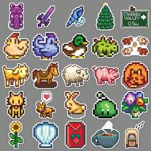 50pcs Stardew Valley Pixel Game Cute Doodle Stickers, Suitable For Water Bottles, Phone Cases, Journals And Other Decorations - Multicolor - View 9