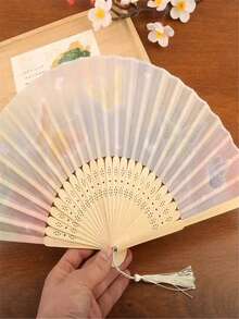 1 Pieces Of New Chinese-Style Ancient-Style Folding Fans. These Are Suitable For Women In Summer, Portable And Wearable. They Are Also Perfect For Traditional Chinese Dress, Qipao, And Dancing Photography. - Multicolor - View 4