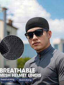Summer Outdoor Cycling Breathable Helmet Liner Cap, High-Elastic Portable Running And Fitness Cap, Cool And Lightweight Head Cover,  Multi-Color Mesh Breathable Headscarf, Sweat-Absorbing Hat For Hiking, Trekking, And Fishing, Outdoor Sports Gift - WYM-02 Trắng - Xem 8