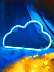 1pc Home Decor Cloud LED Neon Light, USB And Battery Powered, Suitable For Girls Bedroom Wall Decor,Wedding Party Decor Light,Indoor Room Decor Light,Bar And Shop Window Decor Light,Birthday Gift For Friends,Neon Sign Light - 彩色 - 查看 4