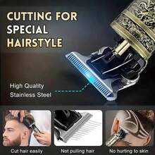 5-In-1 USB Rechargeable Beard Trimmer & Hair Clipper - Professional Cordless Grooming Kit For Men & Women, Smooth Shave Anywhere: Home, Office, Or Travel - Xem 4