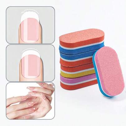 50 miếng mút xốp mini dùng để tẩy sơn móng tay, dũa móng hai mặt, màu sắc ngẫu nhiên, dụng cụ làm móng dùng một lần hoặc tái sử dụng tại nhà, salon, khi đi du lịch, lý tưởng để tạo hình, đánh bóng và làm mịn móng.
