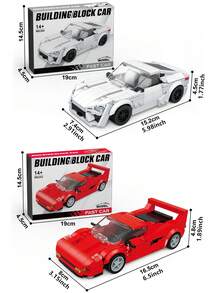 300/350/400 piezas Bloques de construcción de modelo de coche de carreras de ciudad de alta tecnología, adorno de escritorio, DIY creativo y educativo, juego de bloques de construcción 3D para ensamblar, decoración del hogar, regalo de cumpleaños, 1 pieza - Multicolor - Ver 10